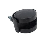 2" M8x15mm Pitch 1.25mm Threaded Stem Plastic Wheel 360  Rotation Swivel Caster Black