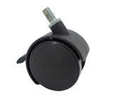 2" M8x15mm Pitch 1.25mm Threaded Stem Plastic Wheel Chair Castor Replacement Caster Black 401100 4PK
