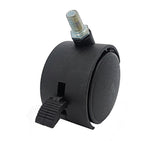 2" M8x15mm Pitch 1.25mm Threaded Stem Plastic Wheel Chair Castor Replacement Caster Black 401100 4PK