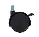 2" M8x15mm Pitch 1.25mm Threaded Stem Plastic Wheel Chair Castor Replacement Caster Black 401100 4PK