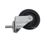 4" M12X30mm Pitch 1.75mm Threaded Stem Plastic Wheel 360  Rotation Swivel Caster Black