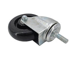 4" M12X30mm Pitch 1.75mm Threaded Stem Plastic Wheel 360  Rotation Swivel Caster Black
