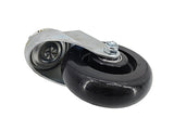 4" M12X30mm Pitch 1.75mm Threaded Stem Plastic Wheel 360  Rotation Swivel Caster Black