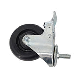 4" M12X30mm Pitch 1.75mm Threaded Stem Plastic Wheel Chair Castor Replacement Caster Black