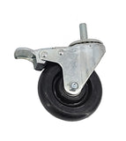 4" M12X30mm Pitch 1.75mm Threaded Stem Plastic Wheel Chair Castor Replacement Caster Black