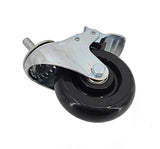 4" M12X30mm Pitch 1.75mm Threaded Stem Plastic Wheel Chair Castor Replacement Caster Black