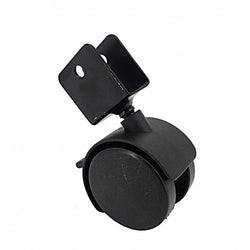 2" Edge Mount 0.7" Board Plastic Wheel 360  Rotation Swivel Caster Black