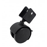 2" Edge Mount 0.7" Board Plastic Wheel 360  Rotation Swivel Caster Black