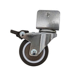 2 Edge Mount 0.7 Board TPE Wheel 360  Rotation Swivel Caster Black