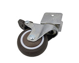 2 Edge Mount 0.7 Board TPE Wheel 360  Rotation Swivel Caster Black