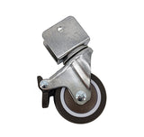 2 Edge Mount 0.7 Board TPE Wheel 360  Rotation Swivel Caster Black