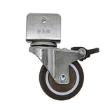 2 Edge Mount 0.7 Board TPE Wheel 360  Rotation Swivel Caster Black