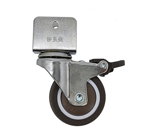 2 Edge Mount 0.7 Board TPE Wheel 360  Rotation Swivel Caster Black