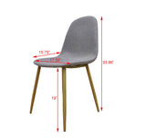 4 Dining Chairs Kitchen Chairs Fabric Cushion Metal Legs Living Room Conference