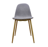 4 Dining Chairs Kitchen Chairs Fabric Cushion Metal Legs Living Room Conference