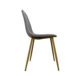 4 Dining Chairs Kitchen Chairs Fabric Cushion Metal Legs Living Room Conference