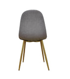 4 Dining Chairs Kitchen Chairs Fabric Cushion Metal Legs Living Room Conference