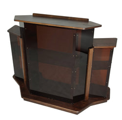 Large Delux Church Pulpit 61 Wide X 24 Deep X 47 Tall Wood Acrylic Preach Lectern Conference Podium Amber Smoked Aged Vintage Look 418
