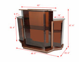 Large Delux Church Pulpit 61 Wide X 24 Deep X 47 Tall Wood Acrylic Preach Lectern Conference Podium Amber Smoked Aged Vintage Look 418