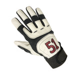 Golf Gloves Pair White Genuie Leather Small Embroidered 51 Adjustable Wrist Band