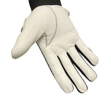 Golf Gloves Pair White Genuie Leather Small Embroidered 51 Adjustable Wrist Band
