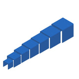 FixtureDisplays® 4 Sets of Seven (total 28pc) Riser Combo  2", 3", 4", 5", 6", 7", 8"  Cube 3-Sided Blue Plexiglass Pedestal Lucite Acrylic Display Risers Jewelry Showcase Fixtures - 1/8" Thick 4X16905-2345678-Blue
