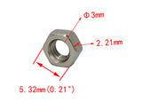 M3  Hex Head Steel Nuts