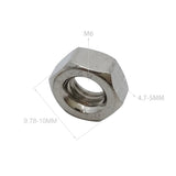 25PK Hex Head Steel Nuts M6 Machine Screw Nuts 5104