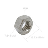 25PK Hex Head Steel Nuts M10 Machine Screw Nuts 5106