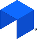 One Riser Combo 7" Cube 3-Sided Blue Plexiglass Pedestal Lucite Acrylic Display Risers Jewelry Showcase Fixtures - 1/8" Thick 16905-7INCH-BLUE