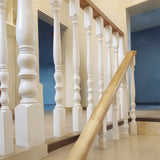 96inch Solid Red Oak Stair Handrail Wooden Indoor Staircase Railing 6111-HAND RAIL -96X3.54X1.57inch