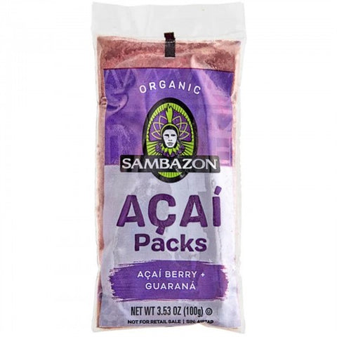 Sambazon Organic Acai with Guarana 3.5 oz. Pack - 80 Pieces WS-877SAM100320
