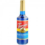 Torani Blue Curacao Flavoring Syrup 750 mL Glass Bottle - 12/Case） WS-880362948CS