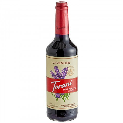 Torani Puremade Lavender Flavoring Syrup 750 mL Glass Bottle WS-880603140
