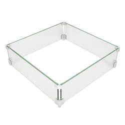 Fire Pit Wind Guard 20x20 Screen Square Glass Shield Wind Resistant Square