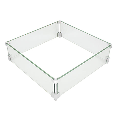 Fire Pit Wind Guard 20x20 Screen Square Glass Shield Wind Resistant Square