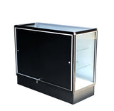 Black aluminum showcase full vison 70 inch frame shelf retail store display