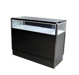 Black aluminum showcase 1/3 vision 48 inch frame shelf retail store display