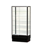 Black aluminum wall showcase 34LX72HX20D frame shelf retail store display
