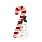 48Candy Cane with Green Bow Metal Wire Construction with Stand Christmas Light Decor Yard.