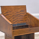 Mobile Wood Podium Pulpit Stand with Wheels 48  Tall Reading Panel EXECUTIVE-CLR235