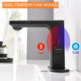RUVIDA Touchless Bathroom Faucet with Temperature Digital Display,Basin Faucet FE121004BK-R