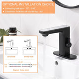RUVIDA Touchless Bathroom Faucet with Temperature Digital Display,Basin Faucet FE121004BK-R