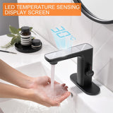 RUVIDA Touchless Bathroom Faucet with Temperature Digital Display,Basin Faucet FE121004BK-R