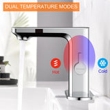 RUVIDA Touchless Bathroom Faucet,Faucet with Temperature Digital Display FE121004CP-R