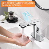 RUVIDA Touchless Bathroom Faucet,Faucet with Temperature Digital Display FE121004CP-R