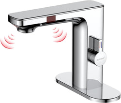 RUVIDA Touchless Bathroom Faucet,Faucet with Temperature Digital Display FE121004CP-R