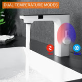 RUVIDA Bathroom Faucets,Bathroom Sink Faucets with Temperature Digital Display FE121004WH-R