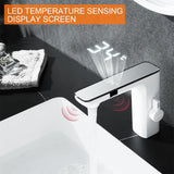 RUVIDA Bathroom Faucets,Bathroom Sink Faucets with Temperature Digital Display FE121004WH-R