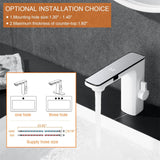 RUVIDA Bathroom Faucets,Bathroom Sink Faucets with Temperature Digital Display FE121004WH-R
